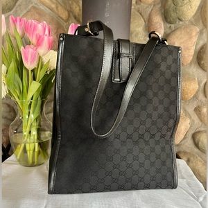 Authentic Gucci Canvas Guccissima Tote in Black